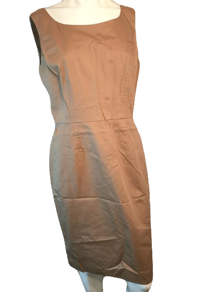 Talbots Dark Beige Sleeveless A Line Dress Size 8 SKU 000123