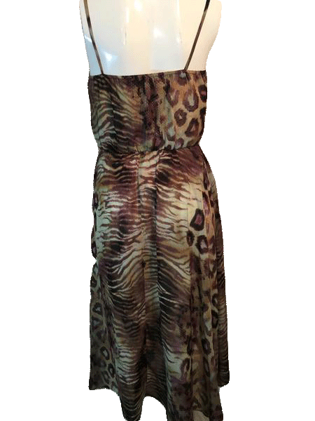 Foreign Exchange Spaghetti Strap Sun Dress in Animal Print Size S SKU 000150