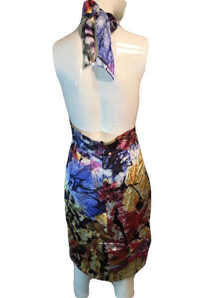 Single Dress for Neiman Marcus 60's Multi-Colored Floral 100% Silk Sun Dress Size S SKU 000169