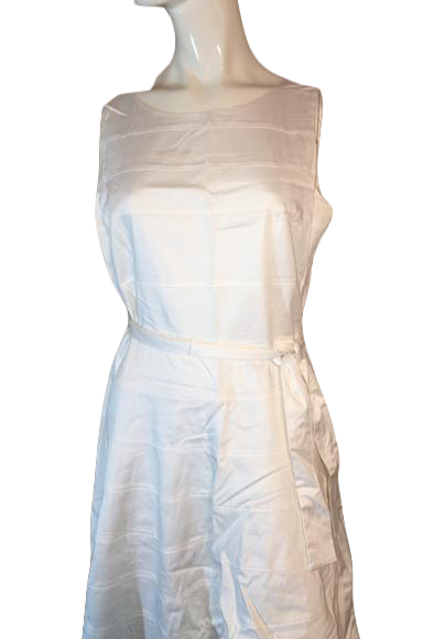 Calvin Klein 70's White Dress with Tie Waist Size 10 SKU 000168