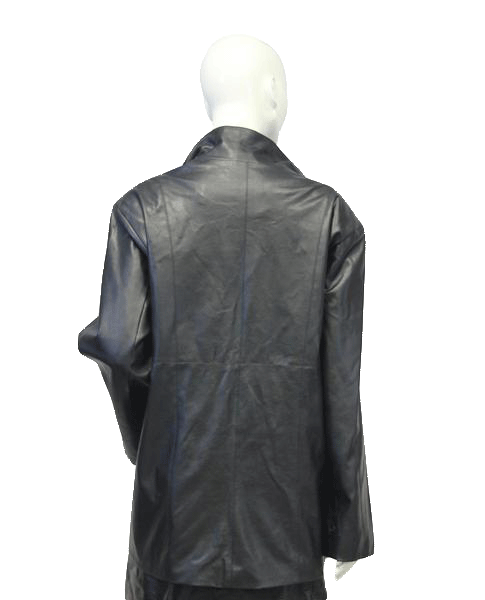 Outbrook Vegan Black Leather Coat Sz 1X (SKU 000018)