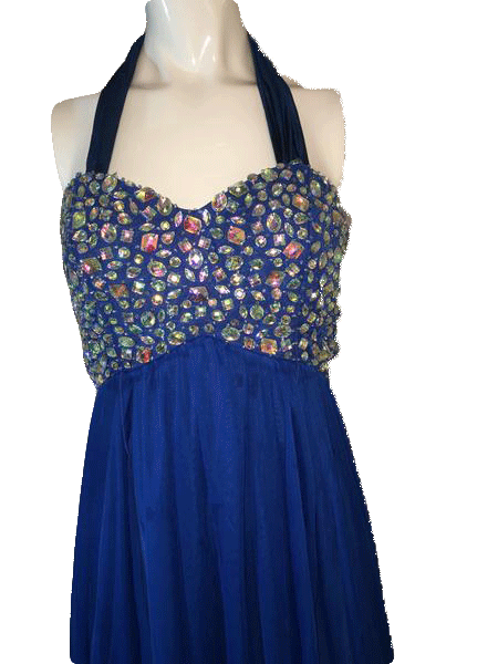 B. Smart 70's Formal Royal Blue Gown Embellished Size 11 SKU 000200 Designers On A Dime B. Smart 70's Formal Royal Blue Gown Embellished Size 11 SKU 000200 Designers On A Dime
