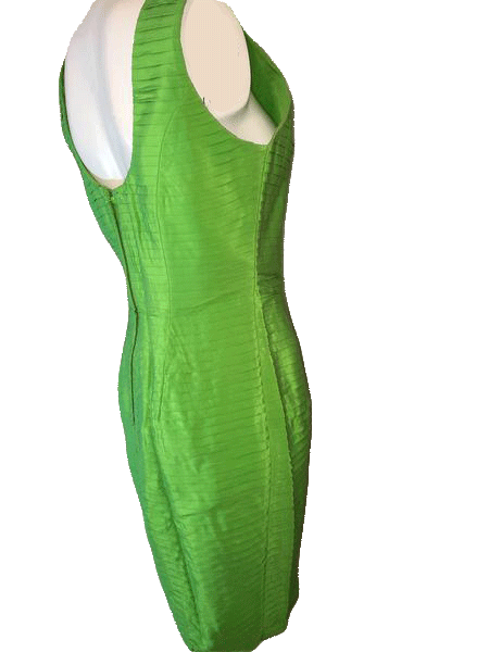Load image into Gallery viewer, Magali Collection 100% Lime Green Party Dress Size 10 SKU 000200
