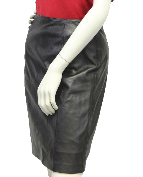 Kay Unger 80's Skirt Genuine Leather Brown Sz 6 SKU 000018