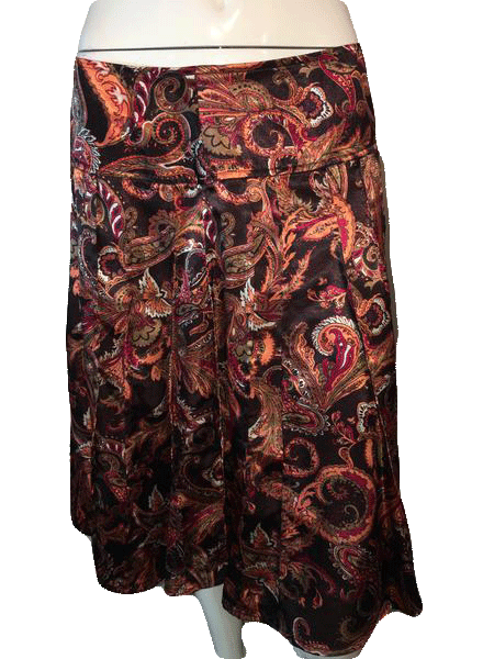 Worthington 80's Skirt  Brown Paisley Size 10 SKU 000094