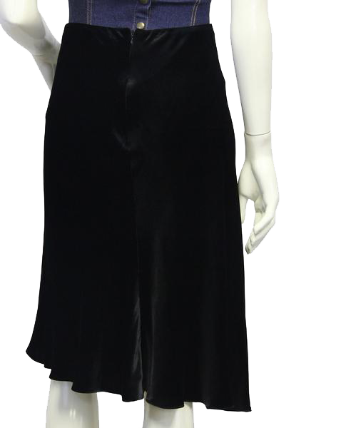 Ralph Lauren 70's Skirt Black Velvet (Blue) Size 8 SKU 000029