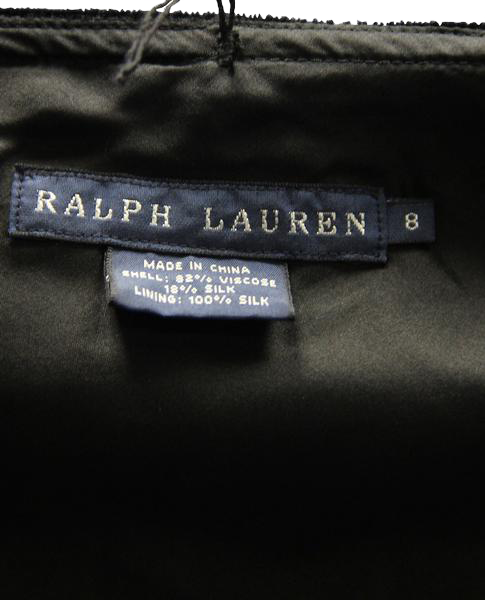 Ralph Lauren 70's Skirt Black Velvet (Blue) Size 8 SKU 000029