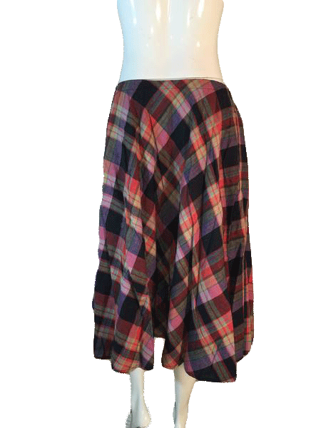 TICA 70's 100% Cotton Plaid Above the Ankle Length Skirt Size 3 SKU 000202