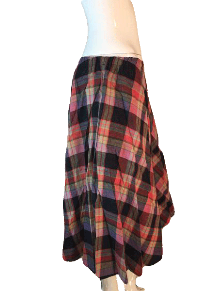 TICA 70's 100% Cotton Plaid Above the Ankle Length Skirt Size 3 SKU 000202
