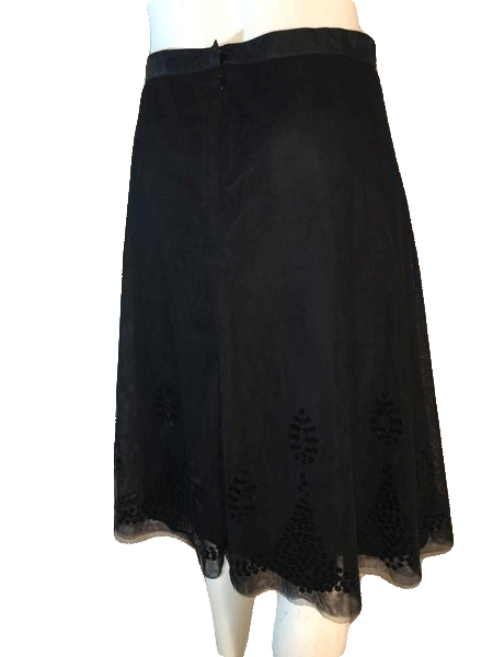 Load image into Gallery viewer, Old Navy 70&amp;#39;s  Black Sequin Below Knee Length Skirt Sz 1 SKU 000202
