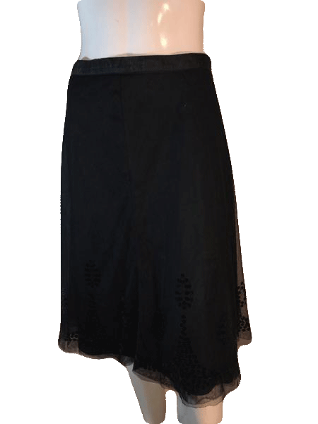 Old Navy 70's  Black Sequin Below Knee Length Skirt Sz 1 SKU 000202