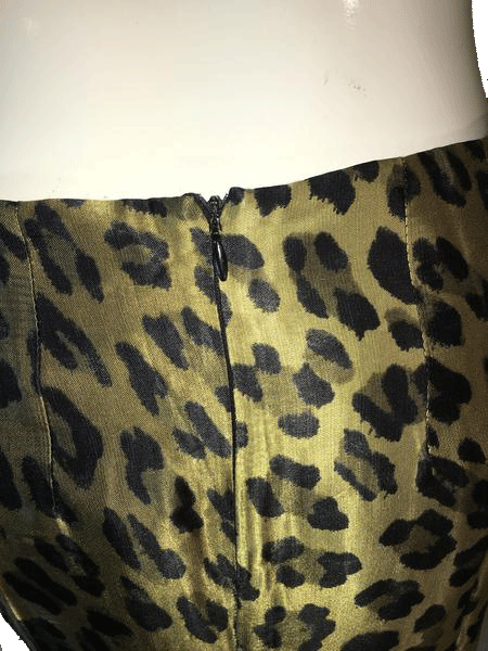 Load image into Gallery viewer, RS Russell Scott Signature 60&amp;#39;s Animal Print Skirt with Beaded Fringe Size 8 SKU 000202
