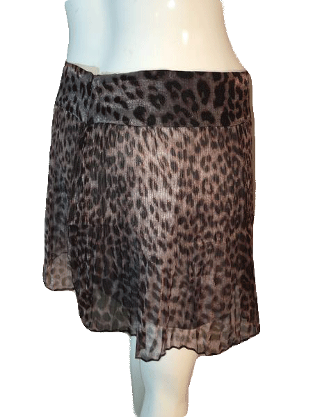 Load image into Gallery viewer, Bebe 80&amp;#39;s Animal Print Mini Skirt with Sheer Shell Skirt with Lining Size XS SKU 000202
