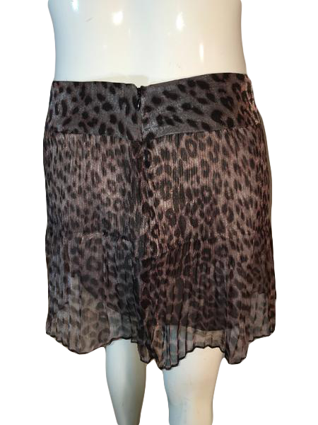 Load image into Gallery viewer, Bebe 80&amp;#39;s Animal Print Mini Skirt with Sheer Shell Skirt with Lining Size XS SKU 000202
