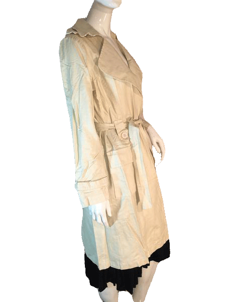 Load image into Gallery viewer, Liquid Cream Long Sleeve Trench Coat Size 8 SKU 000203
