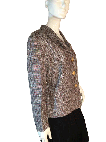 Lilly Ann Collections Multicolored Tweed Blazer Size 14 SKU 000204