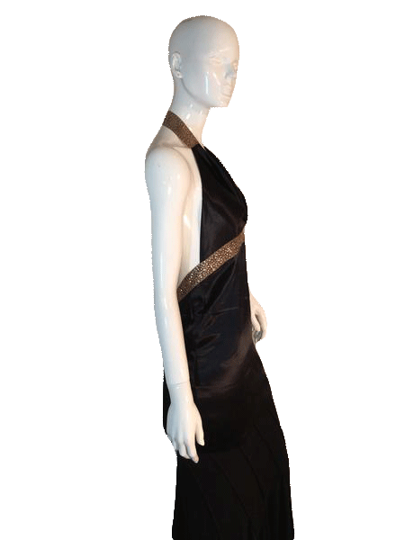 Tropi Couture by Suzanne B Black Halter Top with Gold Waist and Neck Size 30” Waist SKU 000205