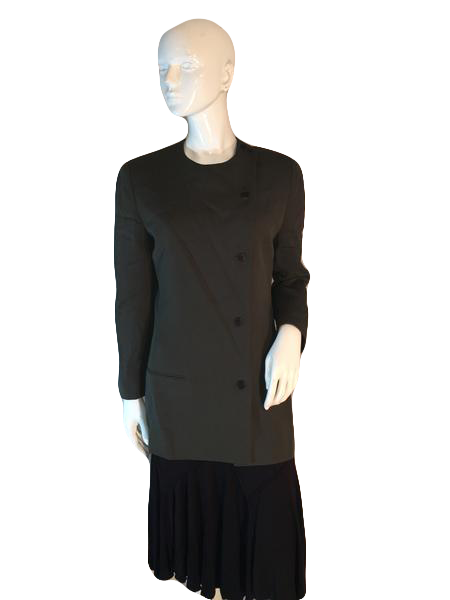 Load image into Gallery viewer, Calvin Klein Collection Dark Green Long Sleeve Jacket/Blazer Size 6 SKU 000206
