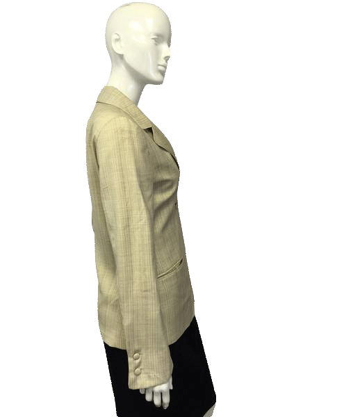 Load image into Gallery viewer, Zanella Tan Striped Wool Blazer Sz 6 (SKU 000016)
