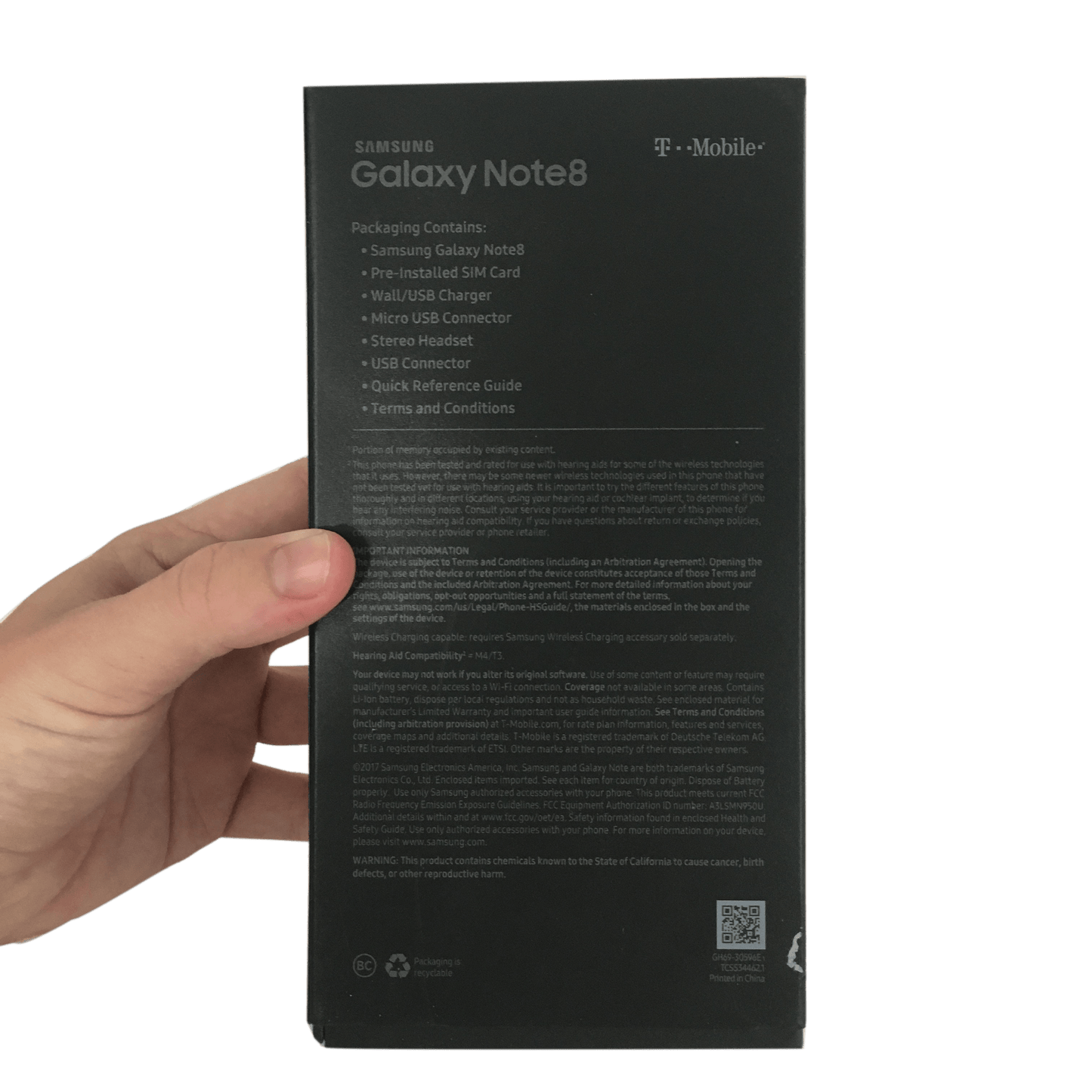 Samsung Galaxy Note8 Black Kit Empty Box SKU 000335-3