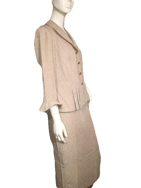 Danny and Nicole 70's 2 Piece Skirt and Top Taupe Size 8 SKU 000122
