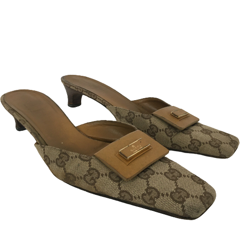 Gucci Shoes Brown Tan Kitten Heels Size 9B SKU 000347 5
