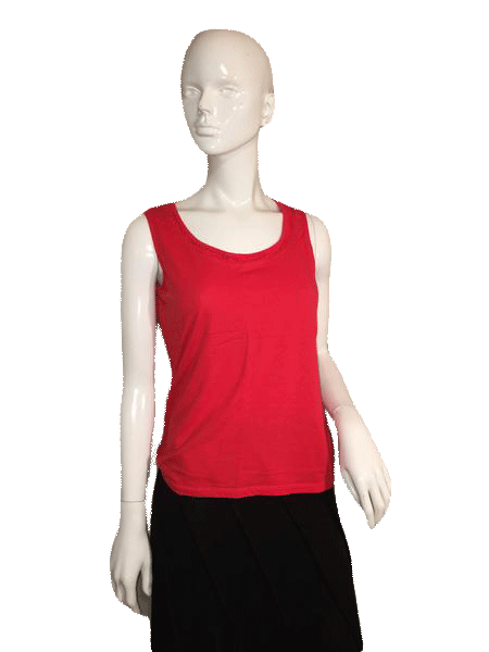 Talbots Red Sleeveless Top with Round Neck Line Size S SKU 000137