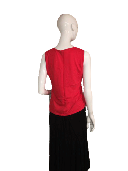 Load image into Gallery viewer, Talbots Red Sleeveless Top with Round Neck Line Size S SKU 000137
