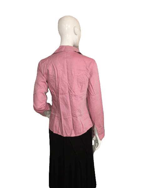 ann taylor loft shirt dress Ann Taylor Loft Red and White Pin Striped Fitted Button Down Long Slee – Designers On A Dime