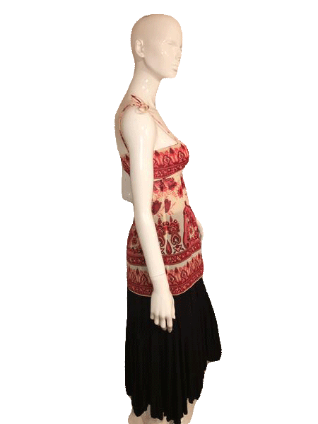 Guess70's  Paisley Print Handkerchief Style Halter Top with Spaghetti Straps Size XS SKU 000137