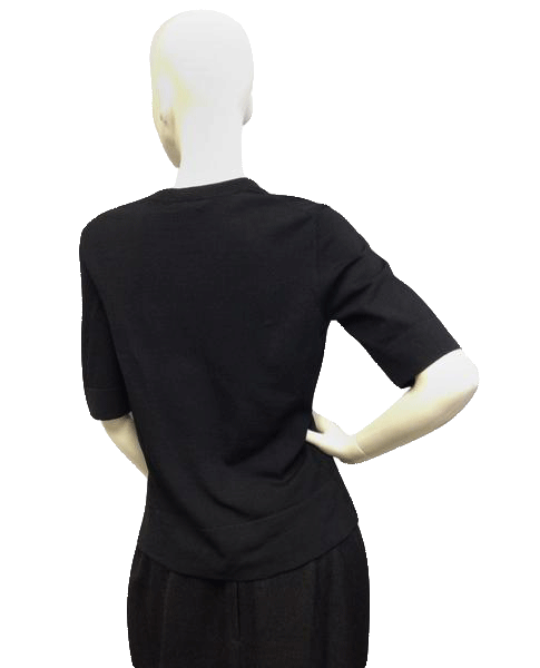 Load image into Gallery viewer, Talbots Short Sleeve Black Knit Top Size Small SKU 000071
