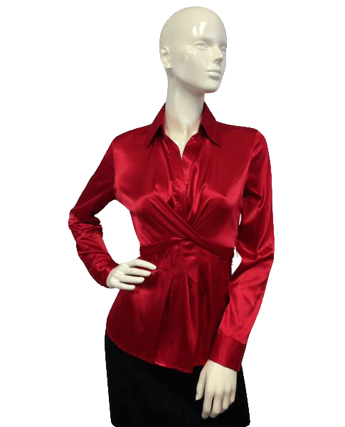 Red satin tie top sales