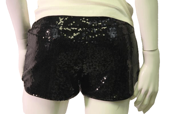 Black Sequin Shorts SZ S SKU 000070