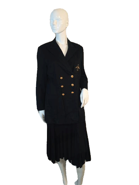 Mondi Business Black Long Sleeve Blazer with Double Breasted Gold Buttons Size 38 SKU 000155