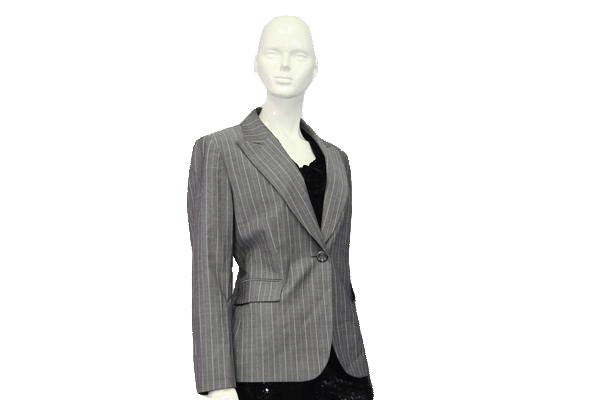 Tahari 90's Blazer Gray Pinstriped Size 12P SKU 000050