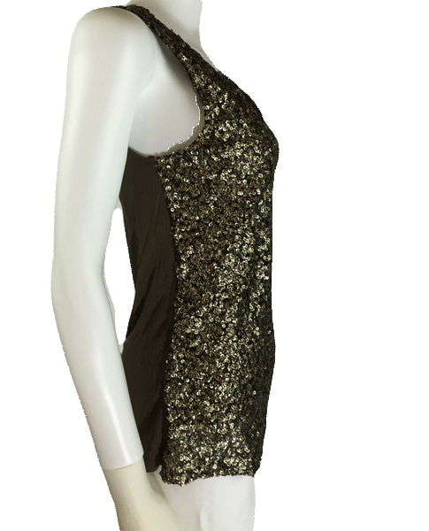 Load image into Gallery viewer, Superiority Olive Sequins Top Sz S (SKU 000010)
