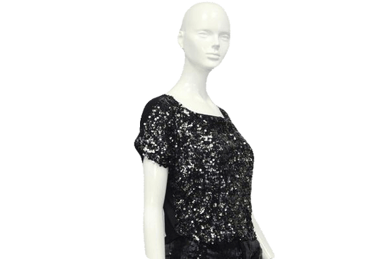 Get Down Get Down Gold and Black Sequin Top Size XL SKU 000051 ...