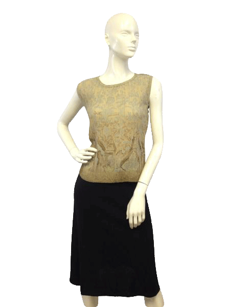 Load image into Gallery viewer, Rafael 70&amp;#39;s Accordian Pleated Sleeveless Printed Top Size L SKU 000071
