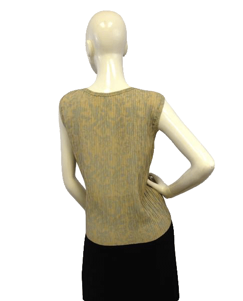 Load image into Gallery viewer, Rafael 70&amp;#39;s Accordian Pleated Sleeveless Printed Top Size L SKU 000071
