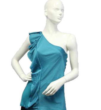 Aqua Fresh One Shoulder Sleeveless Top (SKU 000051) - Designers On A Dime - 1