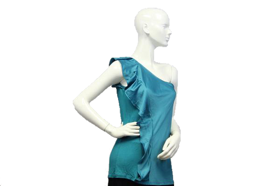 Aqua Fresh One Shoulder Sleeveless Top (SKU 000051) - Designers On A Dime - 2