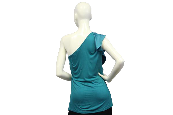 Aqua Fresh One Shoulder Sleeveless Top (SKU 000051) - Designers On A Dime - 3