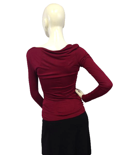 Load image into Gallery viewer, Tahari 70&amp;#39;s Top Maroon Size M SKU 000096
