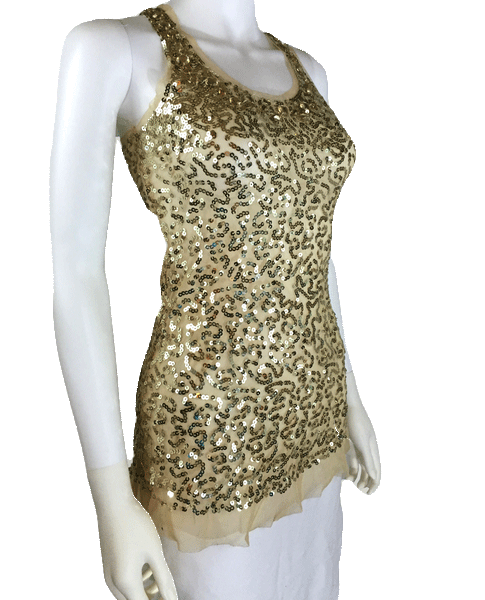 Gold Sequin Top Size Small (SKU 000170)