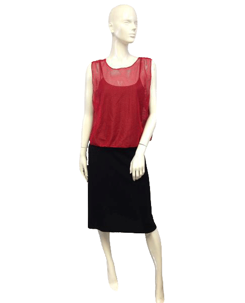 Clay Creek Red Mesh Top on trend One Size Fits All SKU 000024