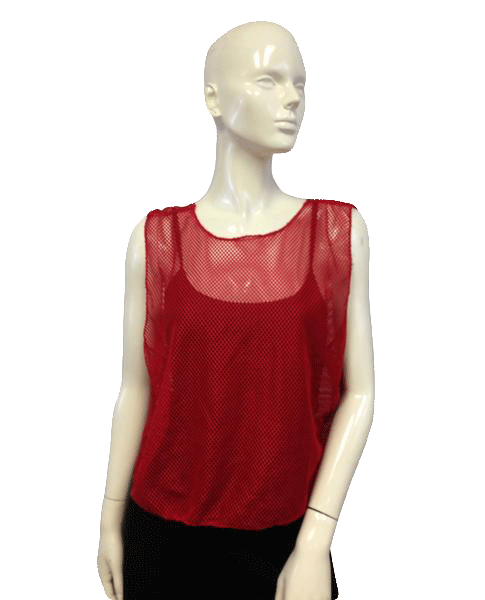 Clay Creek Red Mesh Top on trend One Size Fits All SKU 000024