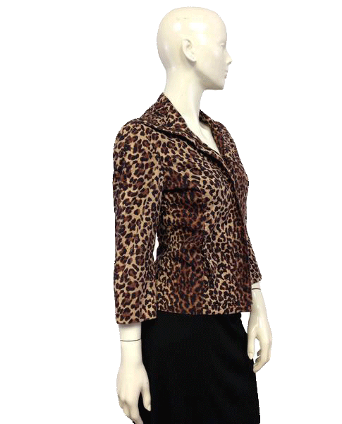 Load image into Gallery viewer, Anne Klein 70&amp;#39;s Zip Up Blazing into the Jungle Blazer Size 6 SKU 000027
