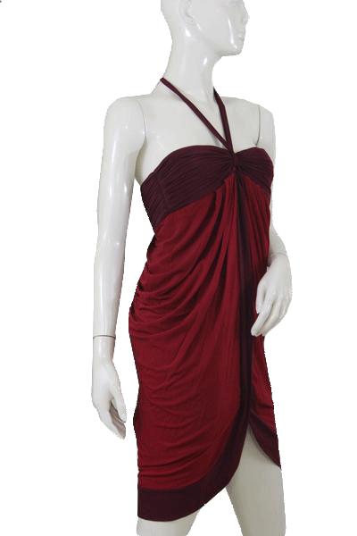 bcbg red strapless dress BCBGMAXAZRIA Strapless Stretch Poplin Dress Red Berry Size 2 (G521)