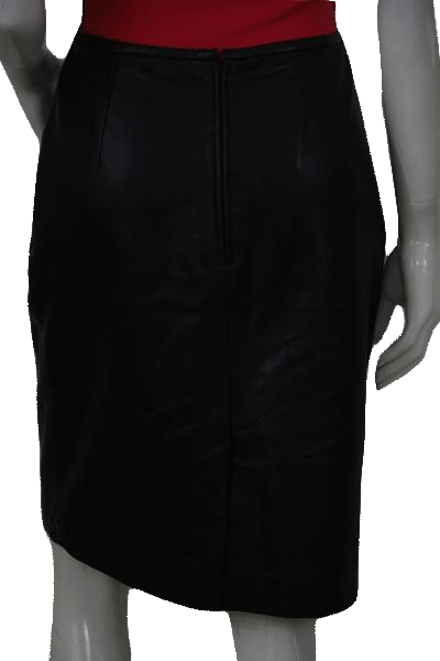 Valerie Stevens Black Leather Skirt Size 8 SKU 000104