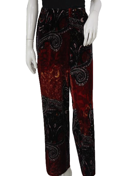 Load image into Gallery viewer, SOLDE Sunny Leigh 90&amp;#39;s Printed Velour Pants Size XL SKU 000092
